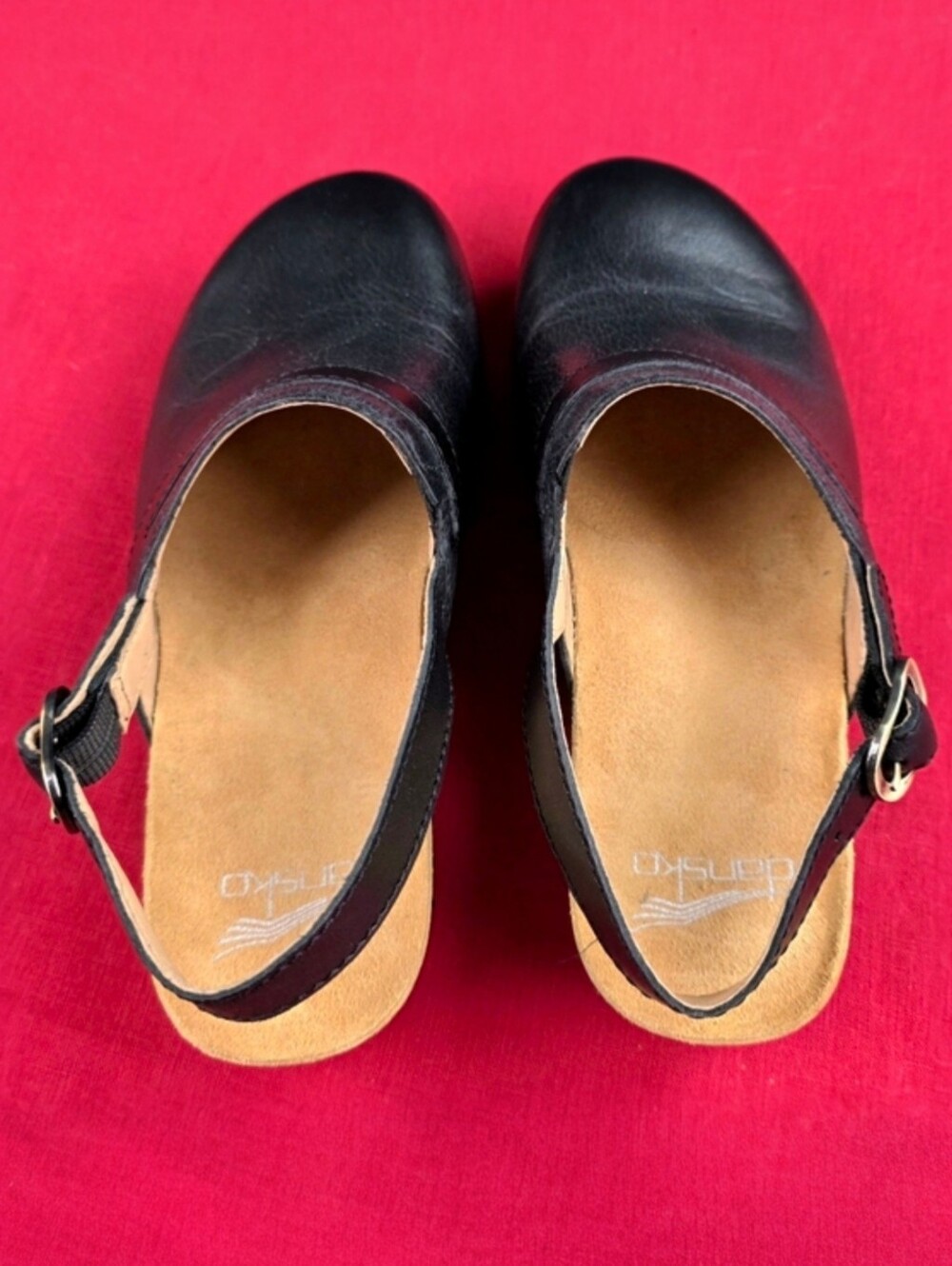 Dansko Tammy Slingback Clogs Leather & Wood, Stapled Construction - Picture 8 of 16